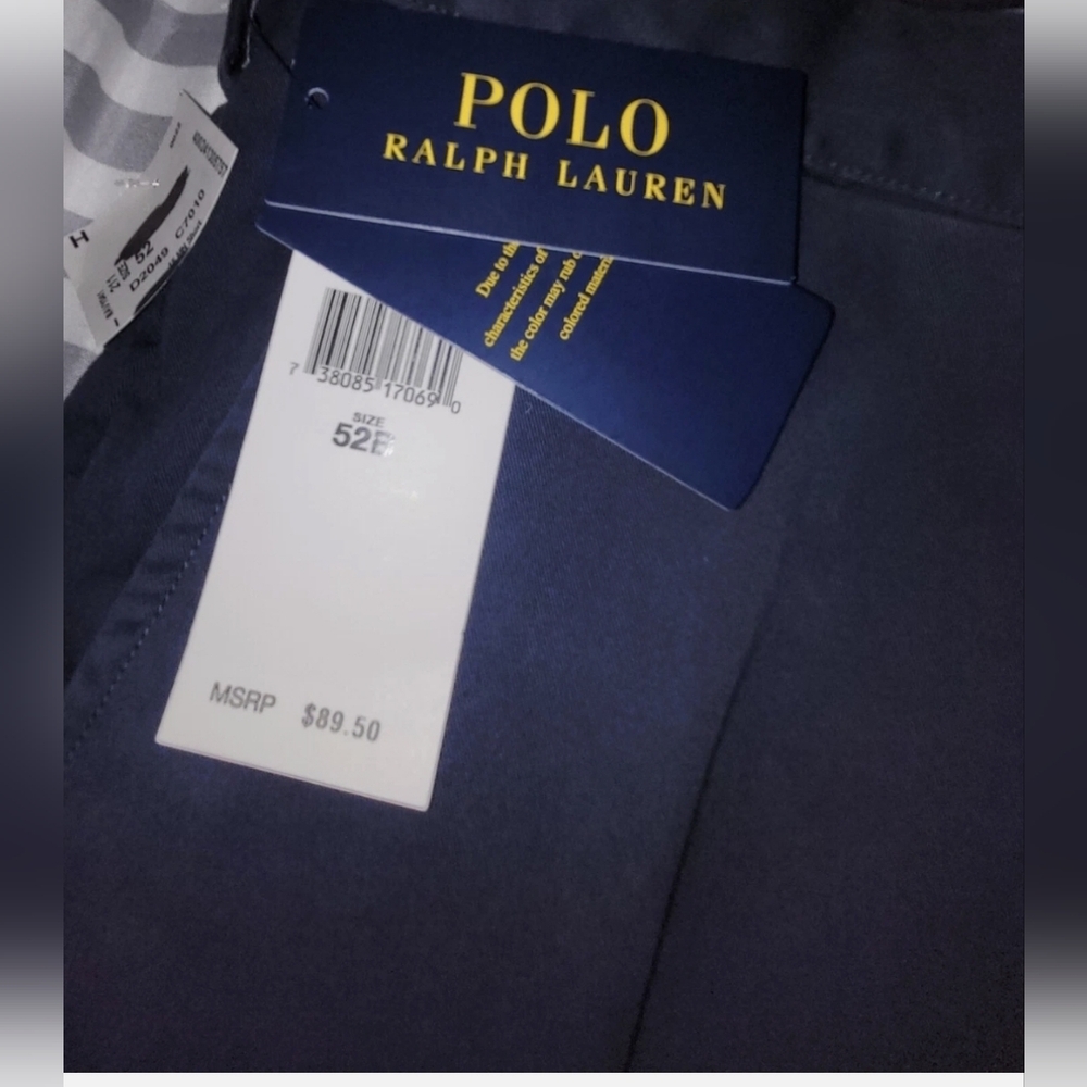 Polo Ralph Lauren Shorts Mens 52B Chino 9" Stretch Classic Fit Navy Blue NEW - Picture 6 of 8